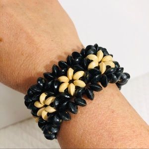 🌻Artisanal Elastic Wood Bead Bracelet